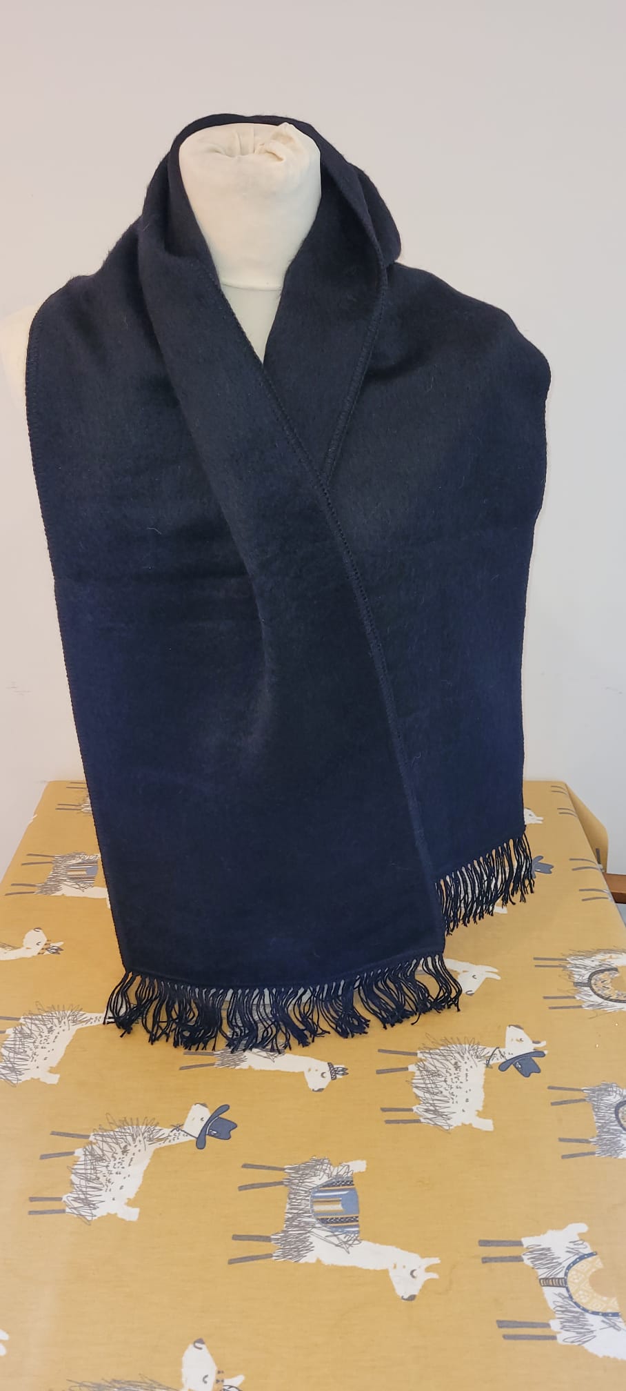 Black Brushed Alpaca Scarf