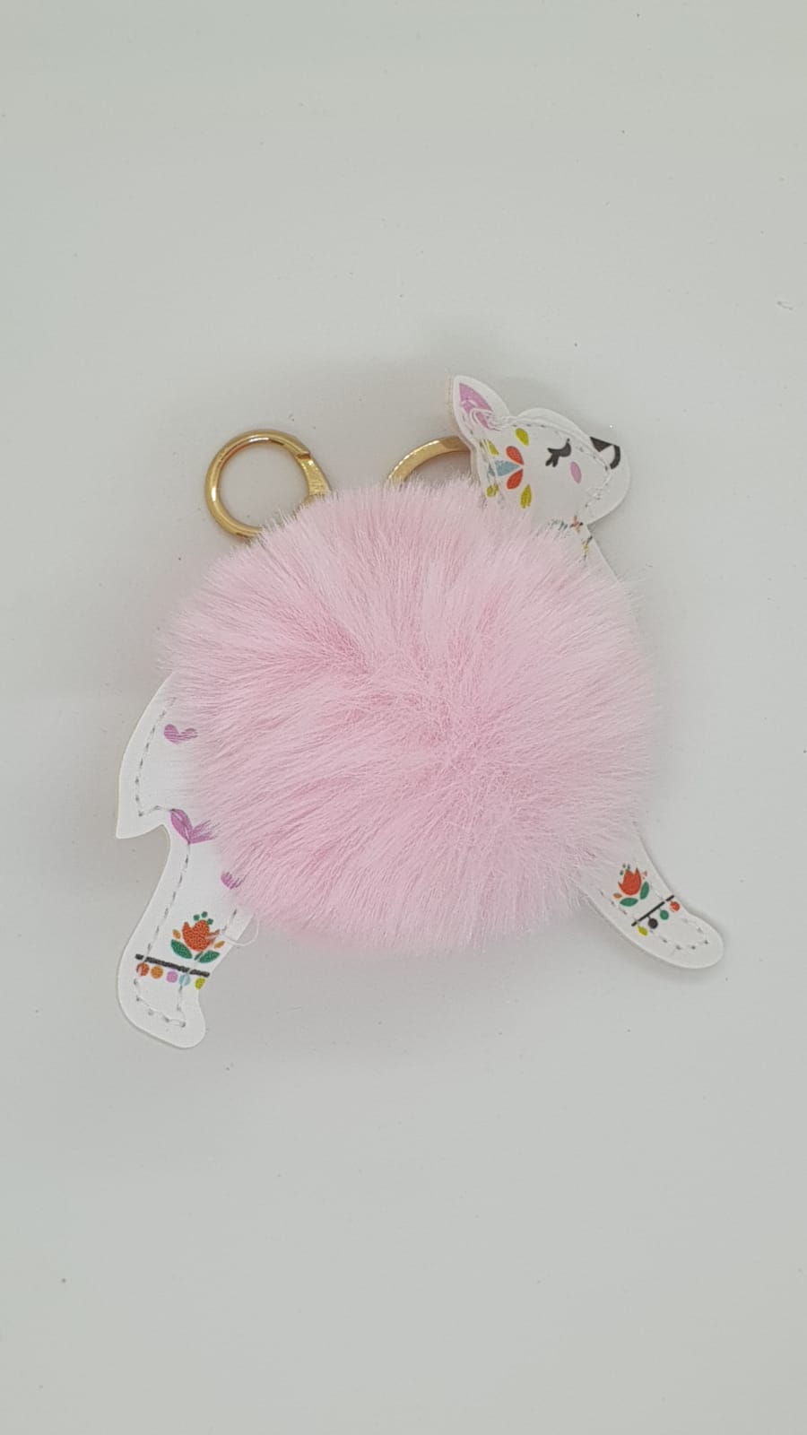 Pink Pom Pom Key Rings