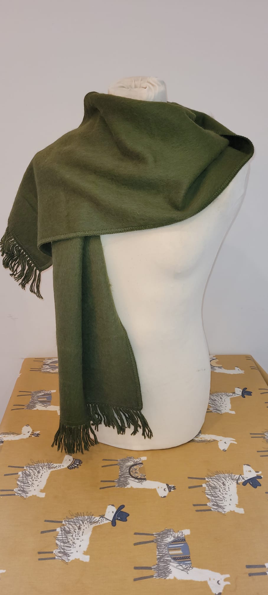 Green Brushed Alpaca Scarf